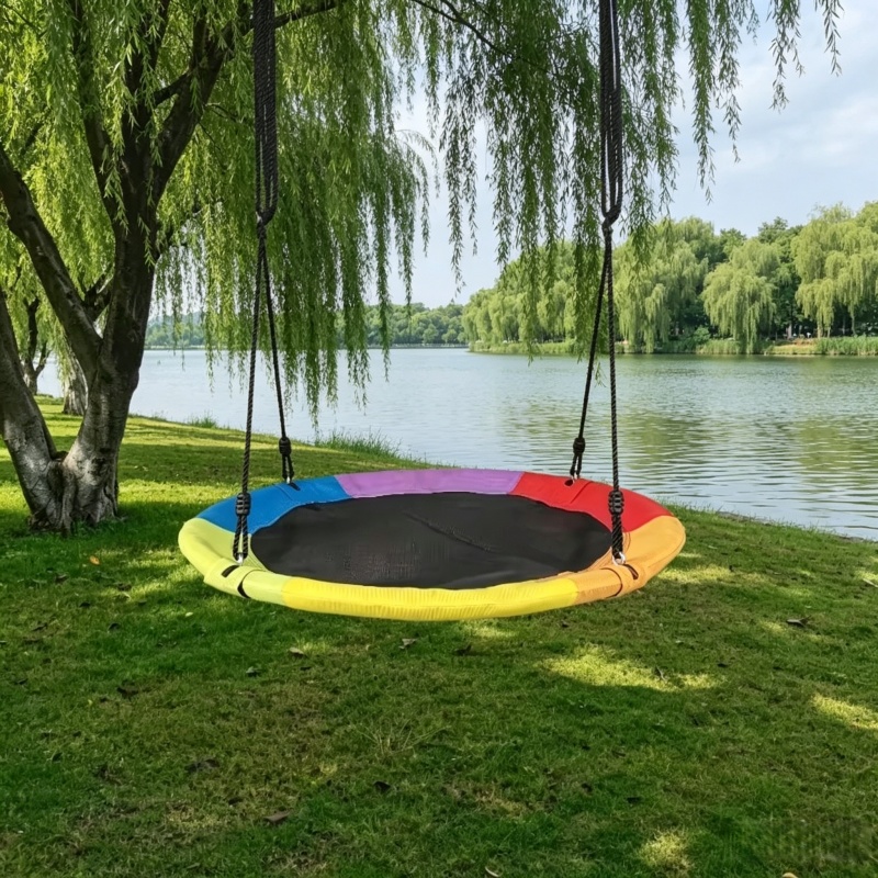 Kids Outdoor Hammock Swing - Dairesel Oxford Net Kanvas Çocuk Hamak
