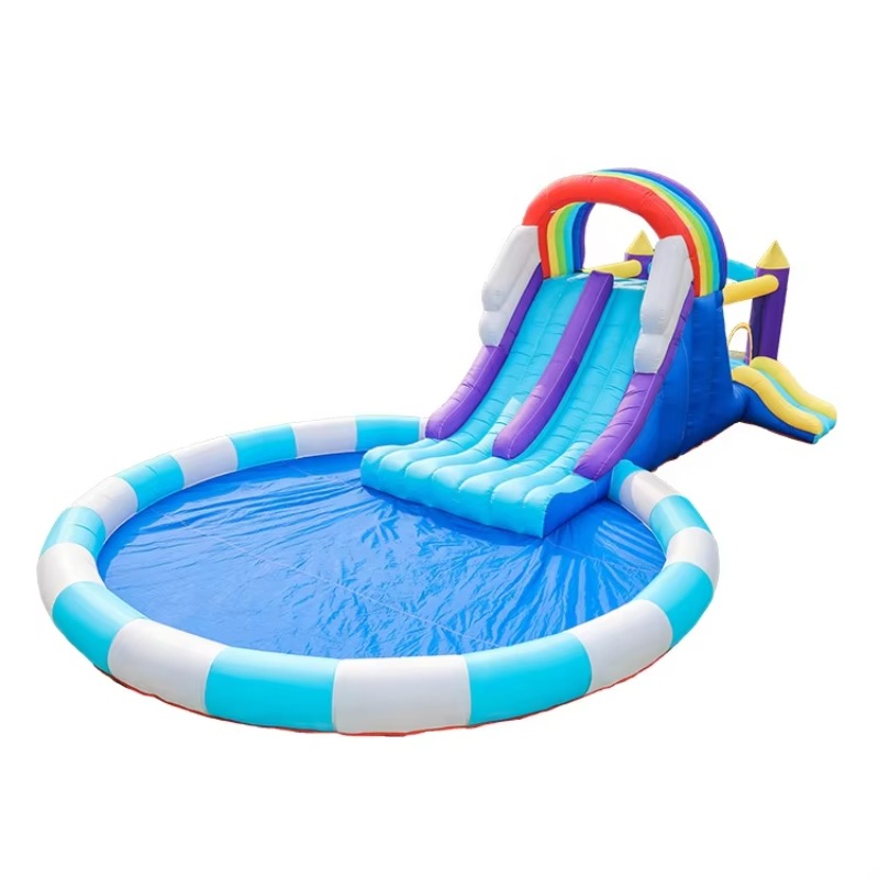 Kids Outdoor Water Slide - Dev Gökkuşağı Şişme Su Kaydırağı Çocuklar