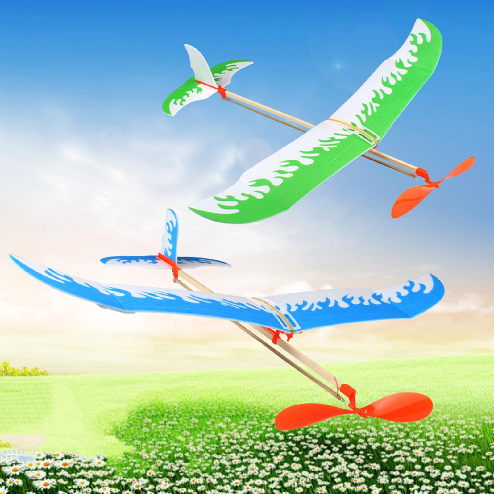 Kids Outdoor Activity Toys - Lastik Bantlı Uçaklar Motorlu Planör Uçak
