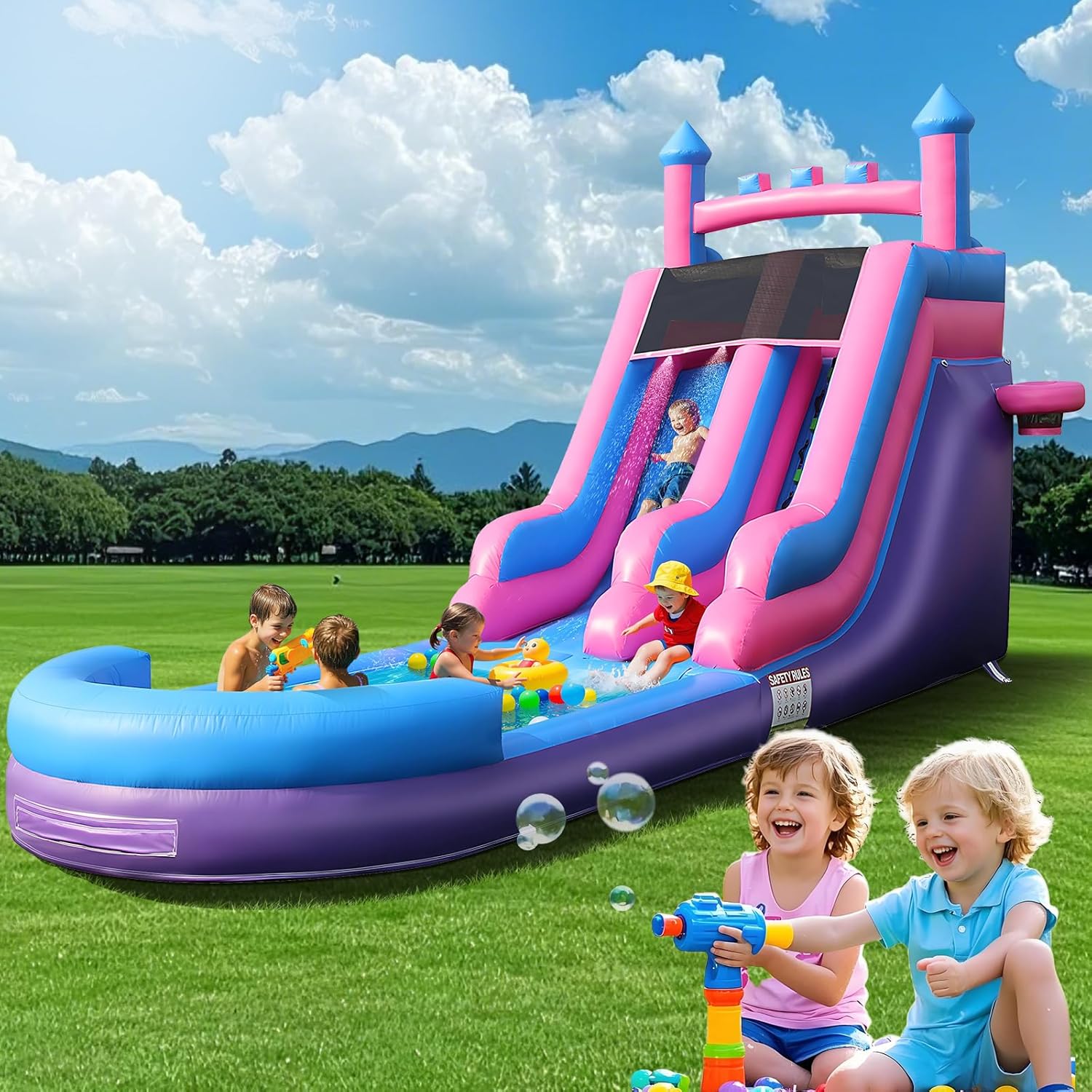 Kids Outdoor Water Slide - 26,2 FT Ağır Hizmet Tipi Şişme