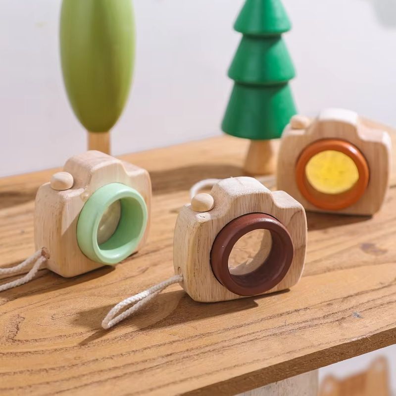 Kids Outdoor Adventure - Ahşap Büyüteç Mini Kamera Şeklinde Kolay