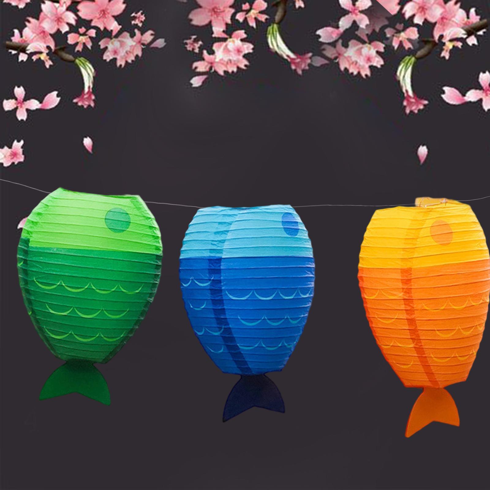Kids Outdoor Decor - Balık Kağıt Fener Sevimli Zanaat Yaratıcı