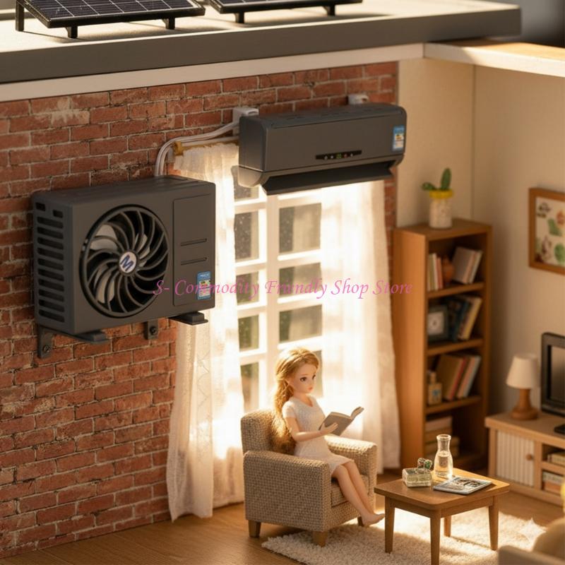 Kids Outdoor Doll House - İnteraktif Mini Güneş Enerjili Klima Modeli,