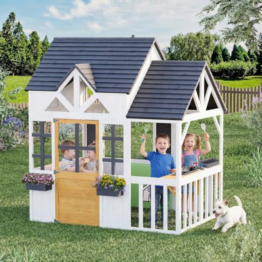 Kids Outdoor House With Kitchen - 0,56 Yaş ve Üzeri Çocuklar İçin