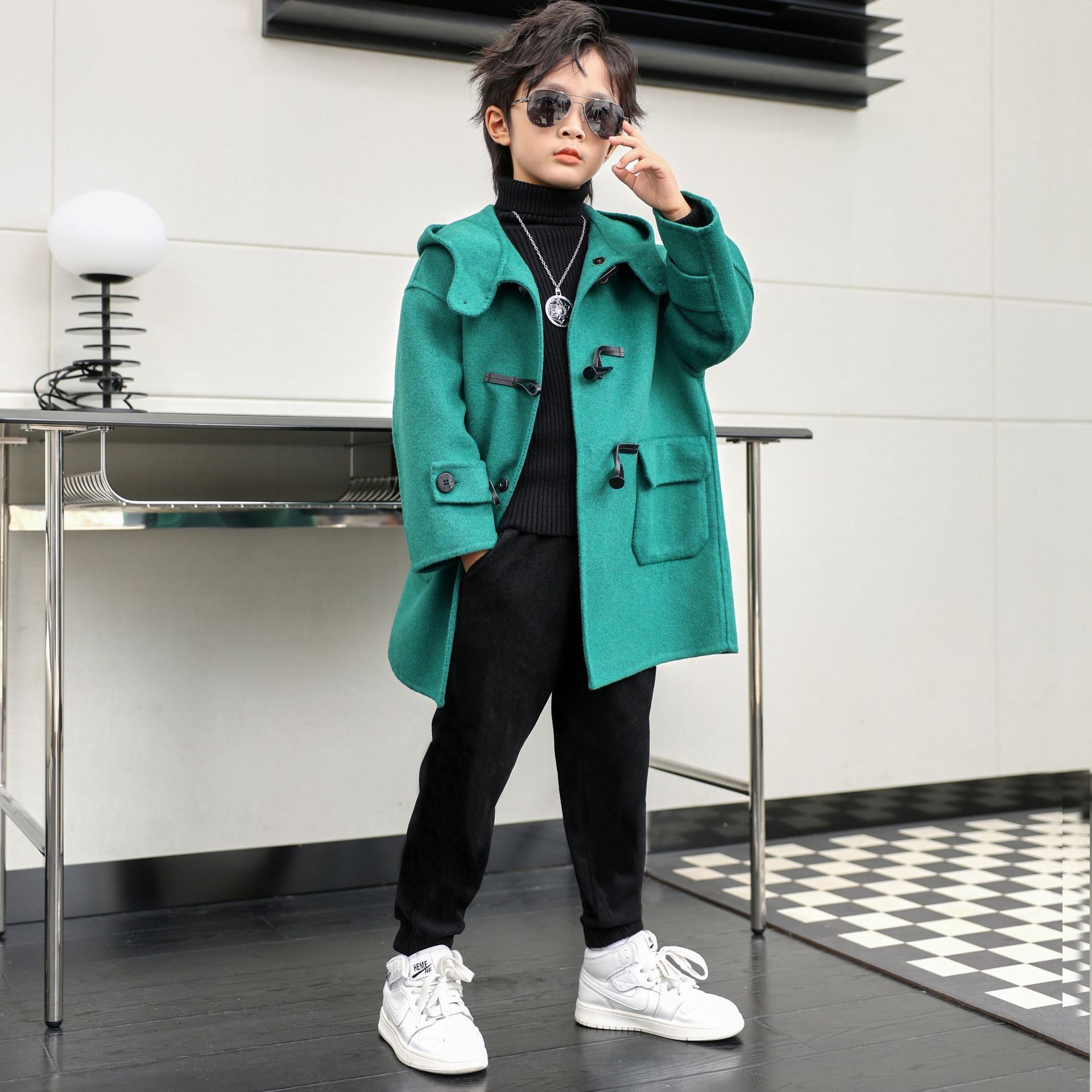 Çocuk kış kırmızı yeşil yün ce - Kids Outdoor Jacket incelemesi ve fiyatı