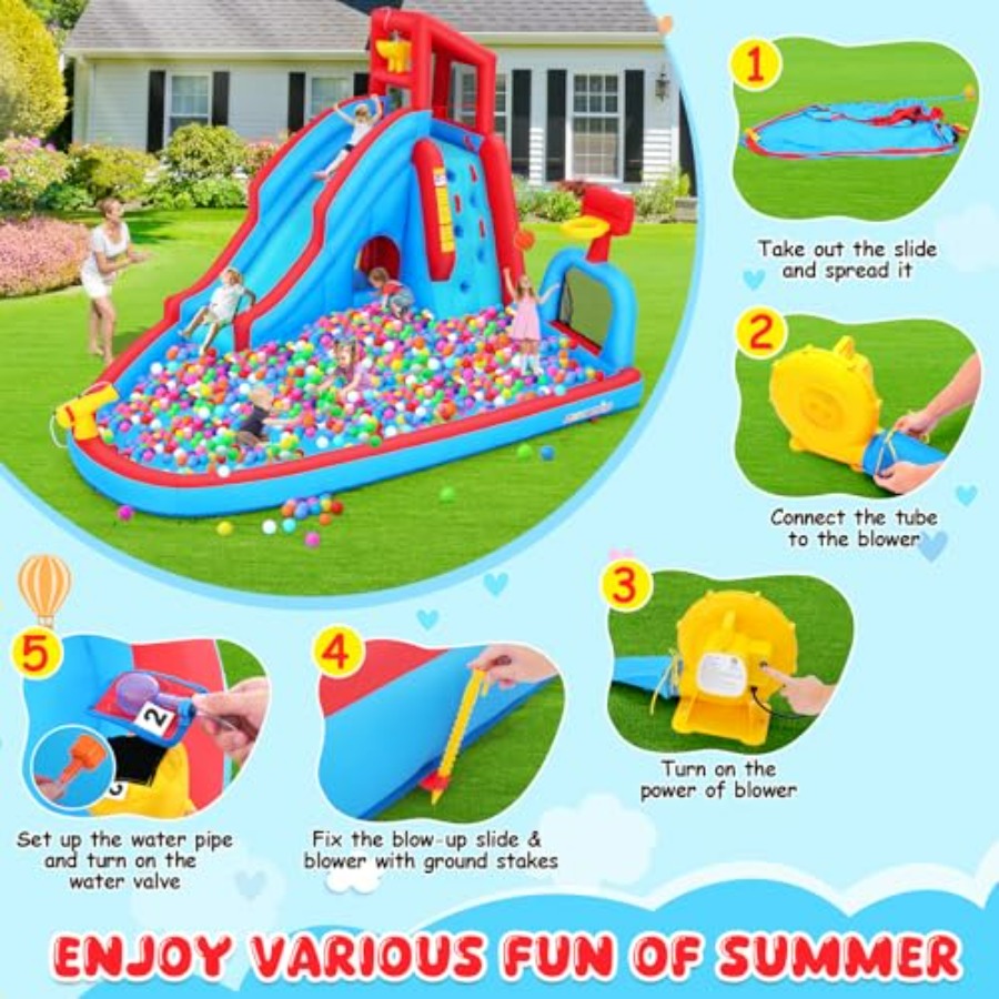 Çocuklar için arka bahçe açık  - Kids Outdoor Water Slide incelemesi ve fiyatı