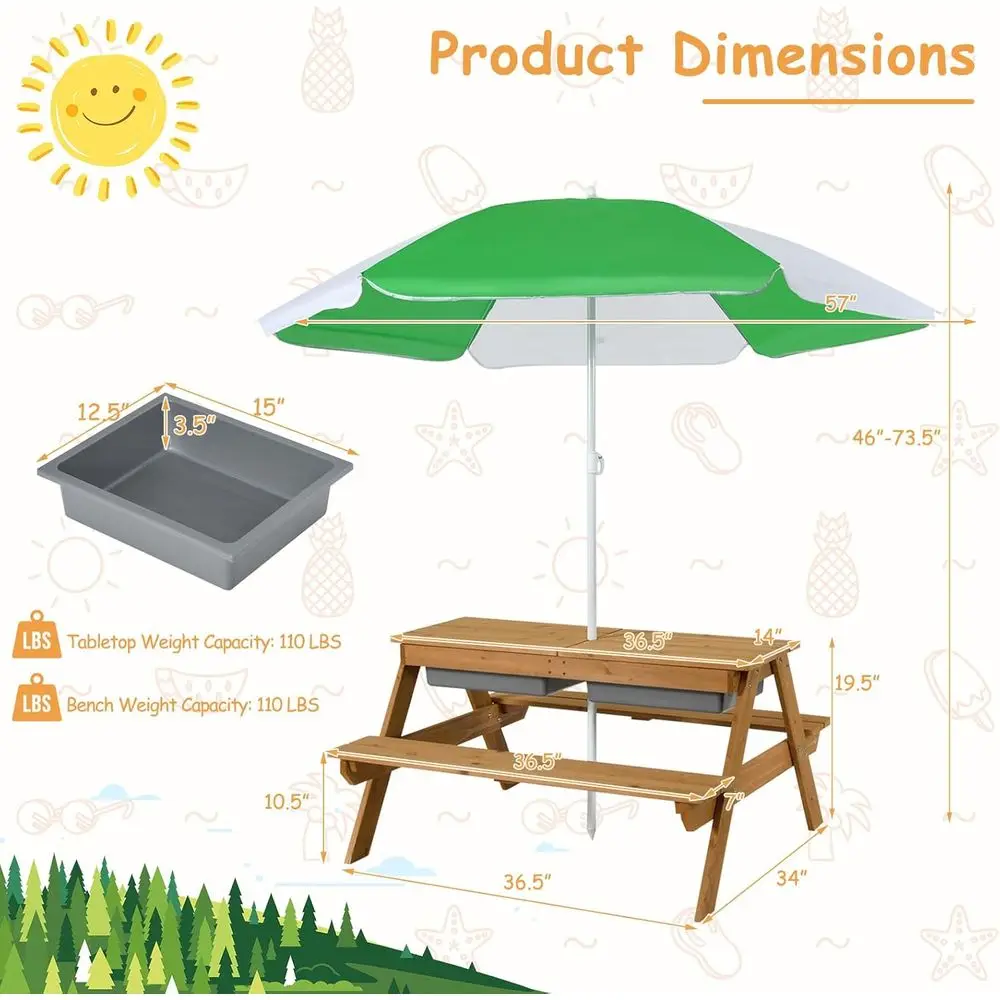 Çocuklar için Çıkarılabilir Ku - Kids Outdoor Umbrella incelemesi ve fiyatı
