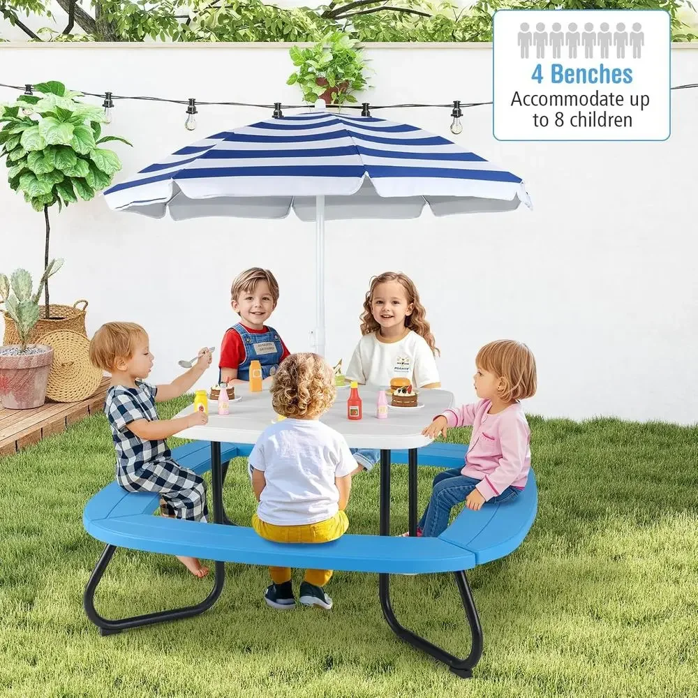 8 Kişilik Çocuk Piknik Masası, - Kids Outdoor Umbrella incelemesi ve fiyatı