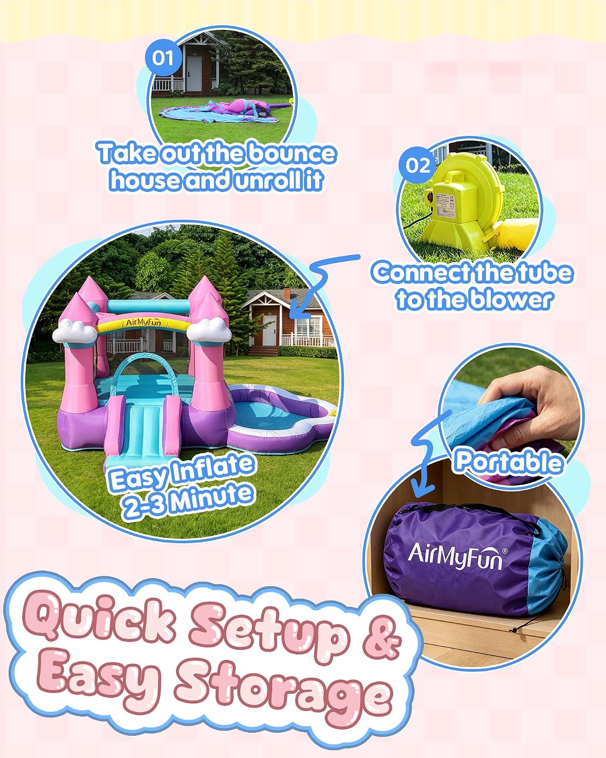 3-8 Yaş Çocuklar İçin Pembe İç - Kids Outdoor Water Slide incelemesi ve fiyatı