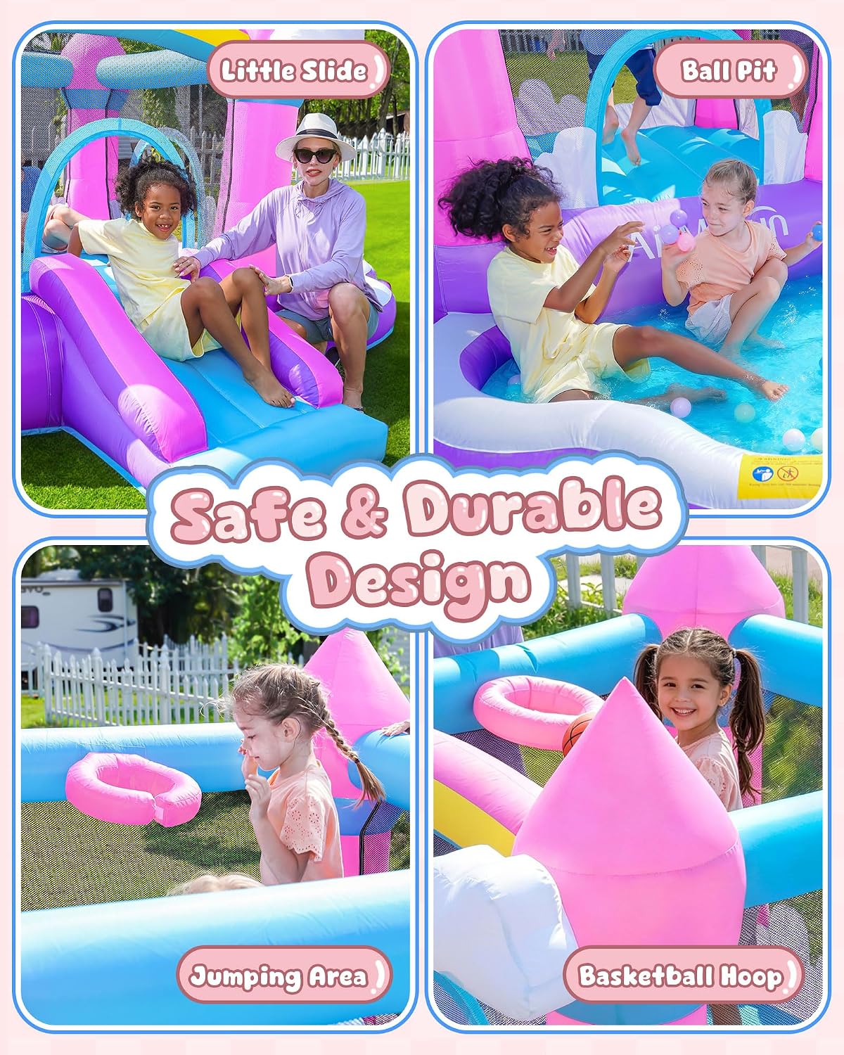 3-8 Yaş Çocuklar İçin Pembe İç - Kids Outdoor Water Slide incelemesi ve fiyatı