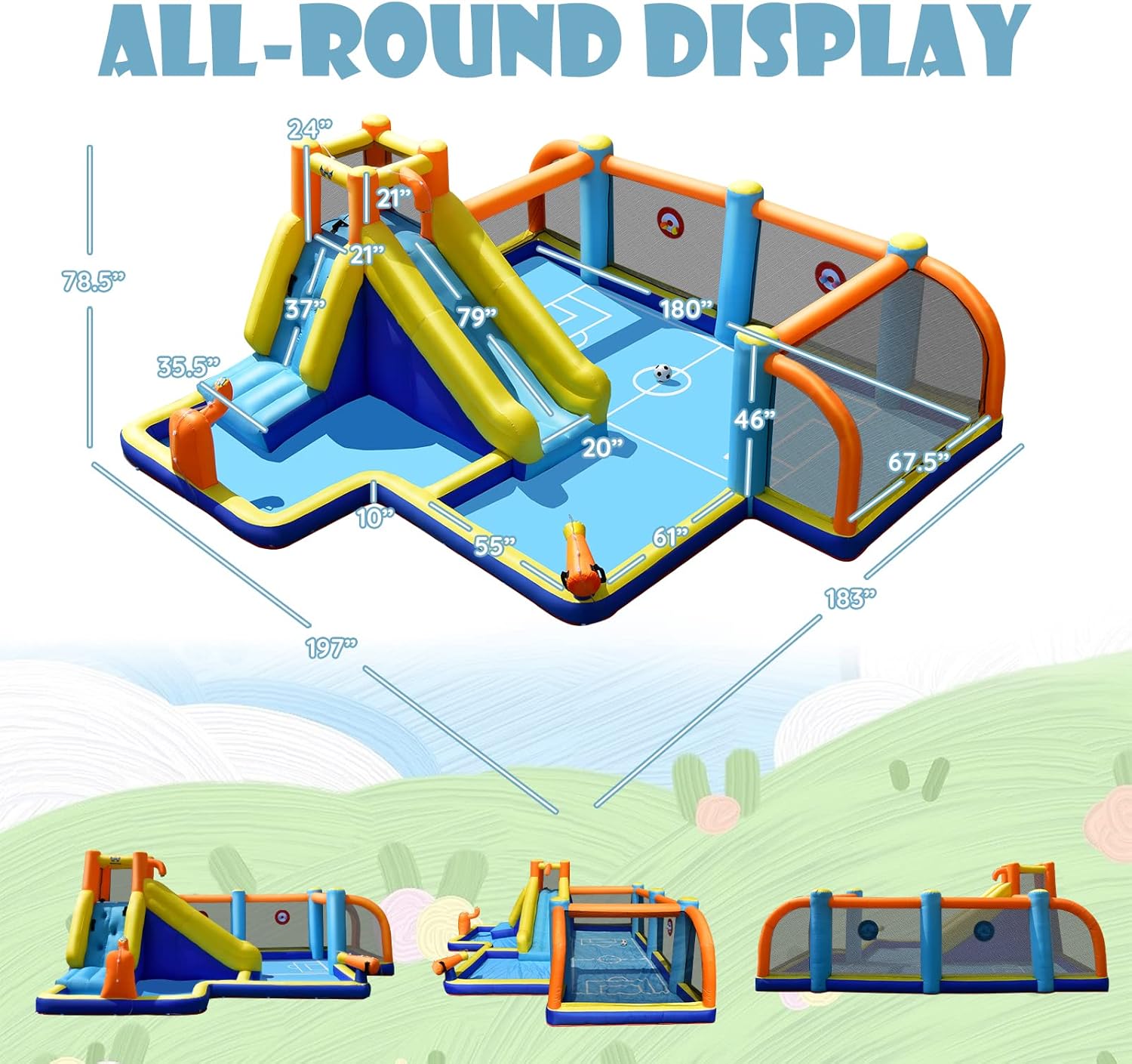 Şişme Su Kaydırağı, Çift Toplu - Kids Outdoor Water Slide incelemesi ve fiyatı