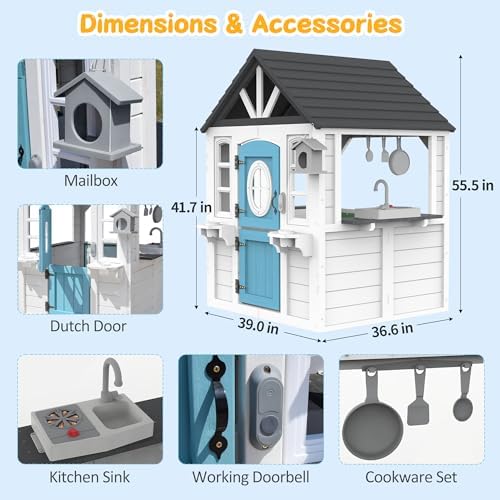 Mutfak Lavabosu, Posta Kutusu  - Kids Outdoor House With Kitchen incelemesi ve fiyatı